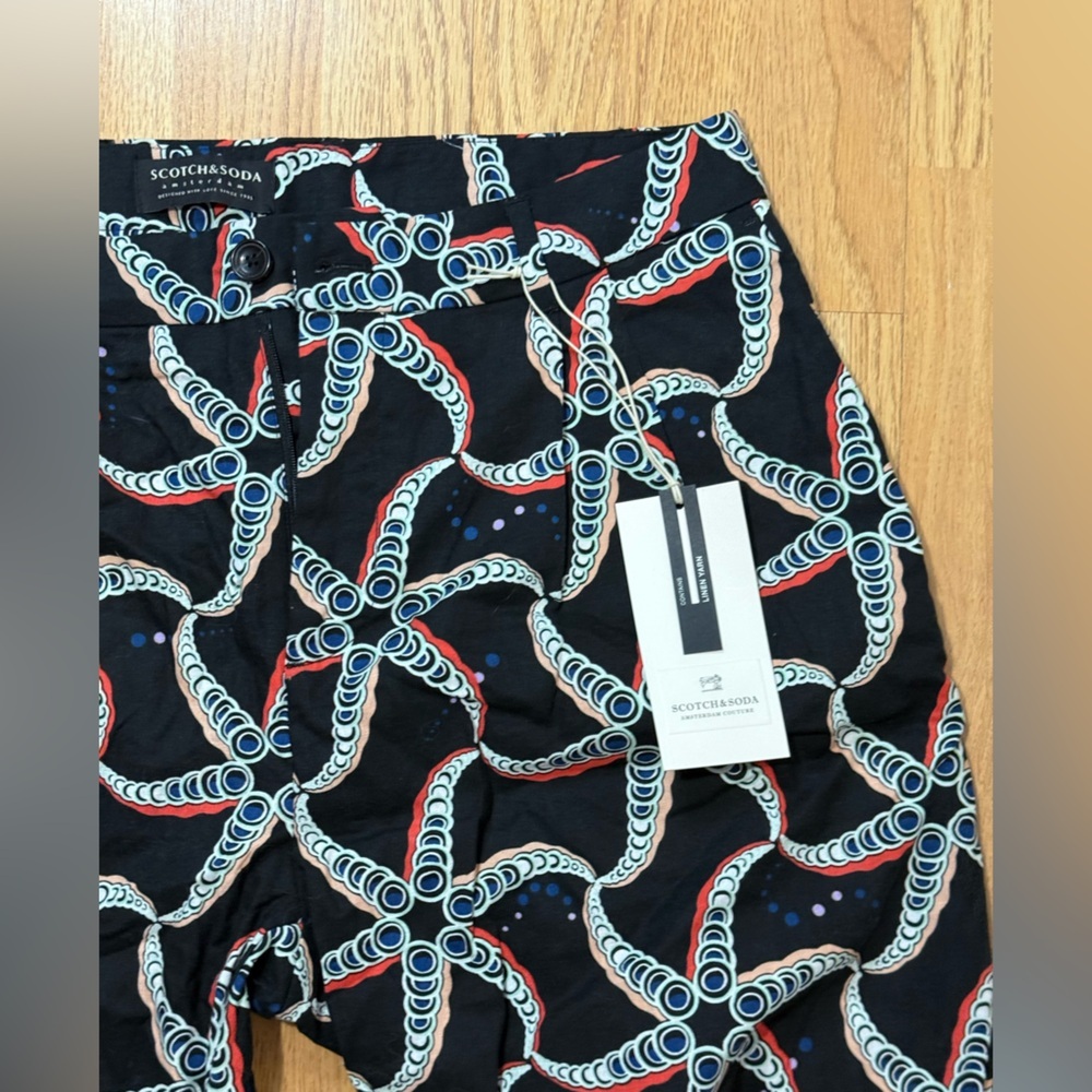Scotch & Soda Navy and Red Starfish Patterned Pants - Picture 2 of 6